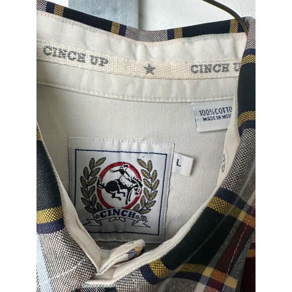 Cinch Shirt Mens Large Multicolor Plaid Western Button Down LS Rodeo C12 - Picture 3 of 6